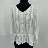 women Lucky Brand NWT Blouse White Top XL