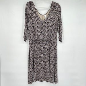 women Yala NWT Patterned Knit Cream and Purple Dress M