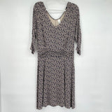 women Yala NWT Patterned Knit Cream and Purple Dress M