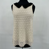 women Lili's Closet - Anthro Lace w/Black collar Cream Top M