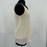 women Lili's Closet - Anthro Lace w/Black collar Cream Top M