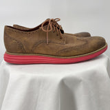 men Cole Haan Leather Wingtip Oxfords Brown/Red Shoes 10