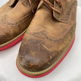 men Cole Haan Leather Wingtip Oxfords Brown/Red Shoes 10