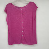women Tahari Linen Tee Pink Top M