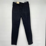 women NYDJ Ami Skinny Hollywood Houndstooth Luxe Burnout Black Jeans 8