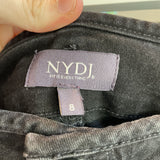 women NYDJ Ami Skinny Hollywood Houndstooth Luxe Burnout Black Jeans 8
