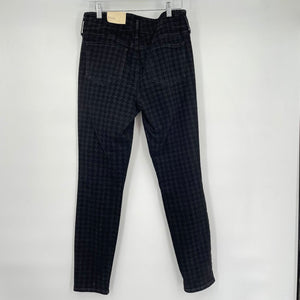 women NYDJ Ami Skinny Hollywood Houndstooth Luxe Burnout Black Jeans 10