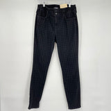 women NYDJ Ami Skinny Hollywood Houndstooth Luxe Burnout Black Jeans 10