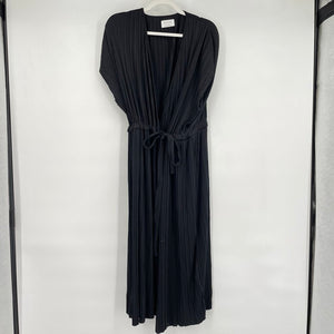 women Paper Label NWT Mimi Pleated Wrap Black Dress M