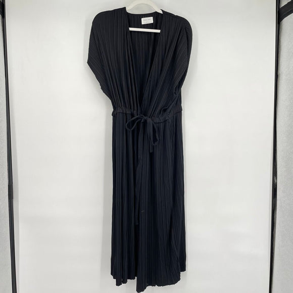women Paper Label NWT Mimi Pleated Wrap Black Dress M