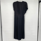 women Paper Label NWT Mimi Pleated Wrap Black Dress M