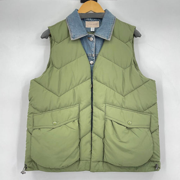 women Tribal Jeans NWT Fooler Puffer Vest Clover Leaf Green Jacket M