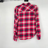 women Dylan NWT Harper Plaid Flannel Hot Pink Top XS