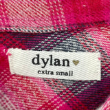 women Dylan NWT Harper Plaid Flannel Hot Pink Top XS