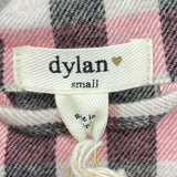 women Dylan NWT Cody Plaid Flannel Shirt Jacket Pink Cream Gray Top S