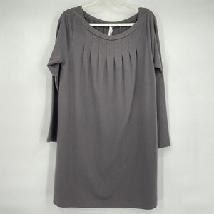 women Hello Nite NWT Pleated Terry Knit Dress Ebony Gray Dress L