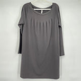 women Hello Nite NWT Pleated Terry Knit Dress Ebony Gray Dress L
