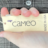 women Cameo NWT Plaid Shirred Button Front MSRP $98 Gray Jeans M