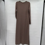 women Mododoc NWT Crewneck Striped Knit Maxi MSRP $98 Taupe Multi Dress S