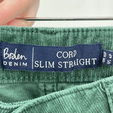 women Boden Slim Straight Corduroy Green Pants 6P