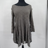 women Cut Loose Patterned Knit Mini Sage Green & Gray Dress XS