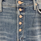 women Mother NWT Pixie Dazzler Ankle Fray MSRP $238 Love Pop Blue Jeans 31/12