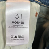 women Mother NWT Pixie Dazzler Ankle Fray MSRP $238 Love Pop Blue Jeans 31/12