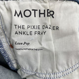 women Mother NWT Pixie Dazzler Ankle Fray MSRP $238 Love Pop Blue Jeans 31/12