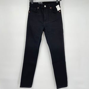 women Monki NWT Mid Waist Slim Leg Black Jeans 26/2