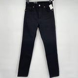 women Monki NWT Mid Waist Slim Leg Black Jeans 26/2