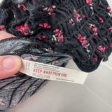 women Free People Floral Off Shoulder Crop Black Pink Top L