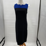 women Pendleton Color Block Blue & Black Dress 8
