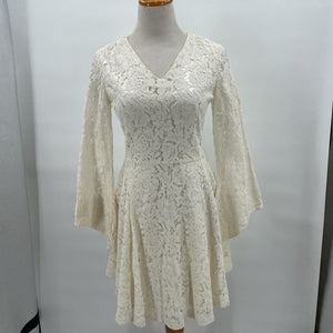 women Amelia Lace Bell Sleece Cream Dress 6
