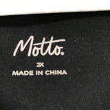 women Motto Cotton Short Sleeved Dress Black Dress 2X