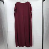women Pleated Bust Maroon Dress 3X