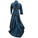 women Escada Silk Gown Blue Dress DE40/USM