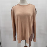 women J. Crew Wool Blend Colorblock Tan/Brown Sweater L