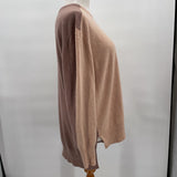 women J. Crew Wool Blend Colorblock Tan/Brown Sweater L