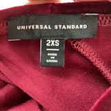 women Universal Standard One Shoulder Velvet MSRP $198 Burgundy Dress 6-8/2XS