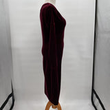 women Universal Standard One Shoulder Velvet MSRP $198 Burgundy Dress 6-8/2XS