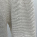 women Philosophy Short Sleeve Ribbed Cardigan White Sweater XS