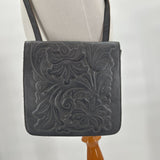 women Patricia Nash Tooled Leather Crossbody Bag Gray Purse