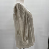 women Nanette Lepore Lace Trim Tan Top M