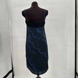 women Trouve Sleeveless Print Blue & Black Dress S