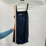 women Trouve Sleeveless Print Blue & Black Dress S