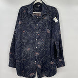 men Murano Floral Button Down Black Top XLT