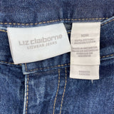 women Liz Claiborne Vintage Pleated Dark Wash Blue Jeans 10R