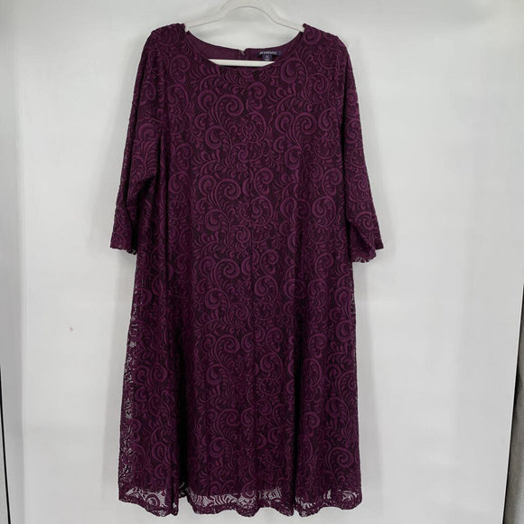 women Roaman's NWT Lace Plum Purple Dress 1X