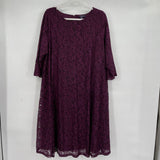 women Roaman's NWT Lace Plum Purple Dress 1X
