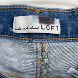 women Loft Braided Pocket Kick Crop Blue Jeans 27/4